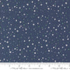 Image of the 321 Blast Off Stars Galaxy quilting cotton fabric by Moda Fabrics. Features vintage stars on a blue background. Cute Little Fabric Shop