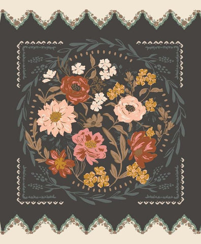 Foraged Found Panel 45638 Iron - Moda Fabrics - Floral Flowers Blossoms - Quilting Cotton Fabric