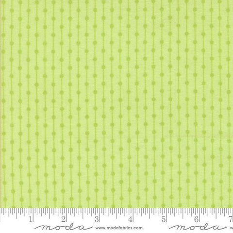 Image of the Sherbet Sunshine Flan Stripes Honeydew by Corey Yoder for Moda Fabrics. Features stripes on a green background. Cute Little Fabric Shop