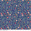 Image of the Simple Pleasures Scattered Vine Navy quilting cotton fabric by American Jane Riley Blake Designs. Features flowers on a navy background. Cute Little Fabric Shop