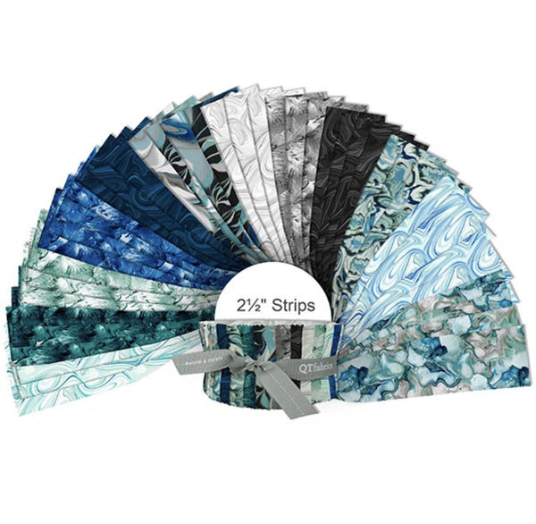 Virtuoso 2.5 Inch Rolie Polie Jelly Roll 42 Pieces - QT Fabrics - Abstract Paint - Precut Pre cut Bundle - Cotton Fabric