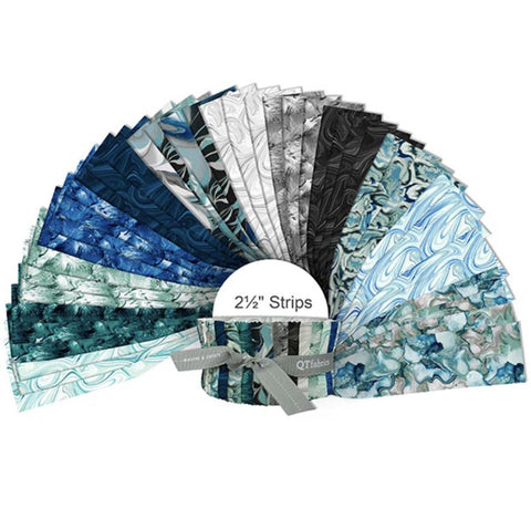 Virtuoso 2.5 Inch Rolie Polie Jelly Roll 42 Pieces - QT Fabrics - Abstract Paint - Precut Pre cut Bundle - Cotton Fabric