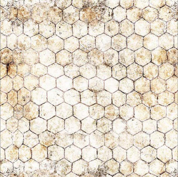 Image of the Earthly Delights Chicken Wire Cream quilting cotton fabric by Dan Morris for QT Fabrics. Features chicken wire on a tan background. Cute Little Fabric Shop