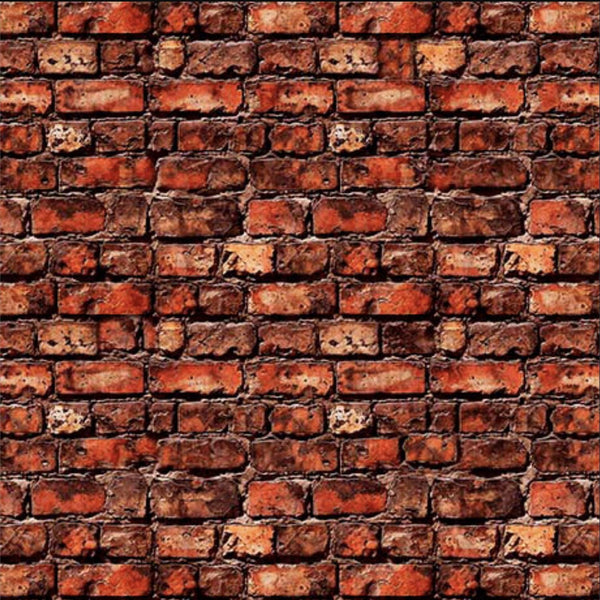 Image of the Earthly Delights Bricks Brick quilting cotton fabric by Dan Morris for QT Fabrics. Features brick on a red background. Cute Little Fabric Shop