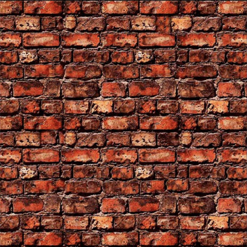 Image of the Earthly Delights Bricks Brick quilting cotton fabric by Dan Morris for QT Fabrics. Features brick on a red background. Cute Little Fabric Shop