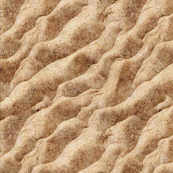 Image of the Earthly Delights Sand Tan quilting cotton fabric by Dan Morris for QT Fabrics. Features sand on a tan background. Cute Little Fabric Shop