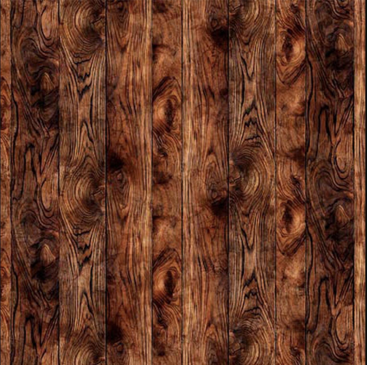 Image of the Earthly Delights Dark Wood Boards Walnut quilting cotton fabric by Dan Morris for QT Fabrics. Features wood on a brown background. Cute Little Fabric Shop