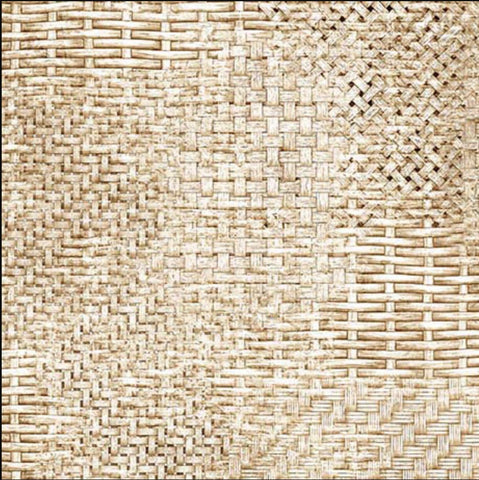 Image of the Earthly Delights Basketweave Cream quilting cotton fabric by Dan Morris for QT Fabrics. Features weave on a tan background. Cute Little Fabric Shop