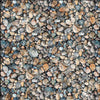 Image of the Earthly Delights River Rocks Multi quilting cotton fabric by Dan Morris for QT Fabrics. Features rocks on a gray background. Cute Little Fabric Shop