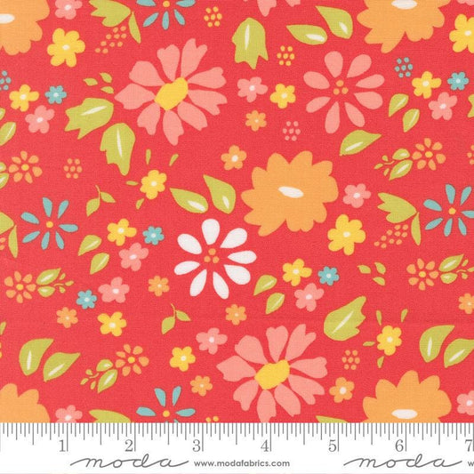 2yd 21" End of Bolt - Delightfully Yours Floral WIDEBACK 108035 Geraniu - Moda Fabrics - 108" - Quilting Cotton Fabric