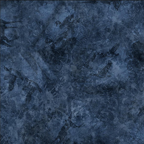 Image of the Forest, Field, and Stream Wildlife Tonal Ocean quilting cotton fabric. Features animals on a blue background. Cute Little Fabric Shop