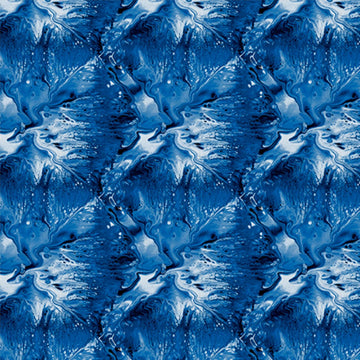 Image of the Virtuoso Texture Royal quilting cotton fabric by Ocllo Mason for QT Fabrics. Features swirled blue paint. Cute Little Fabric Shop