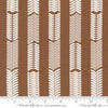 Image of the For My Boys Oliver Tracks Coco quilting cotton fabric by Sewn By Amy Schelle for Moda Fabrics. Features stripes on a brown background. Cute Little Fabric Shop