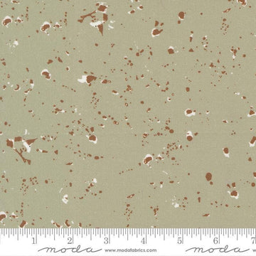 Image of the For My Boys Oliver Splatter Sage quilting cotton fabric by Sewn By Amy Schelle for Moda Fabrics. Features splatters on a green background. Cute Little Fabric Shop