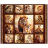 SALE Roar Of The Pride Lion Picture Patches Panel 31214 Brown A Panel - QT Fabrics - Large Cats Cubs Lioness - Quilting Cotton Fabric