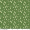 Image of the More Christmas Wishes Pines Green quilting cotton fabric by Riley Blake Designs. Features holly on a green background. Cute Little Fabric Shop