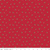 Image of the More Christmas Wishes Pines Red quilting cotton fabric by Riley Blake Designs. Features holly on a red background. Cute Little Fabric Shop