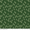 Image of the More Christmas Wishes Pines Forest quilting cotton fabric by Riley Blake Designs. Features pines on a green background. Cute Little Fabric Shop