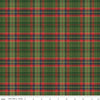 Image of the More Christmas Wishes Lumberjack Green quilting cotton fabric by Riley Blake Designs. Features stripes on a black background. Cute Little Fabric Shop