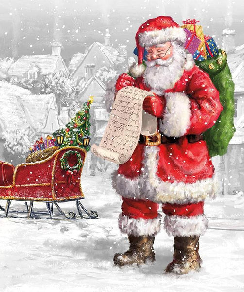 More Christmas Wishes Santa's List Panel PD16550 by Riley Blake - DIGITALLY PRINTED Santa Checking List - Quilting Cotton Fabric