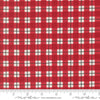 Image of the Winter Friends Plaid Berry Red quilting cotton fabric by Moda Fabrics. Features checks on a red background. Cute Little Fabric Shop