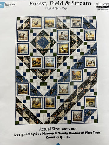 Around the Corner Digital QUILT TOP by Sue Harvey Quilt Design - Forest, Field & Stream - QT Fabric - Digital Quilt Top - Quilting Cotton