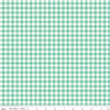 Image of the Summer Skies and Fireflies Gingham Aqua Quilting Cotton Fabric by Riley Blake Designs. Features gingham on a blue background. Cute Little Fabric Shop