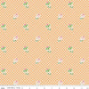 Image of the Summer Skies and Fireflies Cone Flowers Orange Quilting Cotton Fabric by Riley Blake Designs. Features grid lines on an orange background. Cute Little Fabric Shop