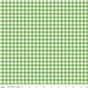 Image of the Summer Skies and Fireflies Gingham Green Quilting Cotton Fabric by Riley Blake Designs. Features gingham on a green background. Cute Little Fabric Shop