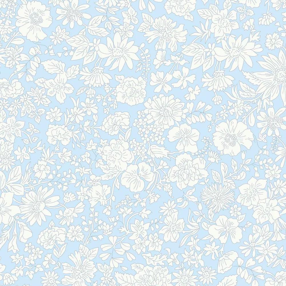 1 yard 4" - Liberty Wide-Width Emily Blossom Pale Sky A WIDE BACK 0166W7409A - Riley Blake - 107/108" Wide - Quilting Cotton Fabric
