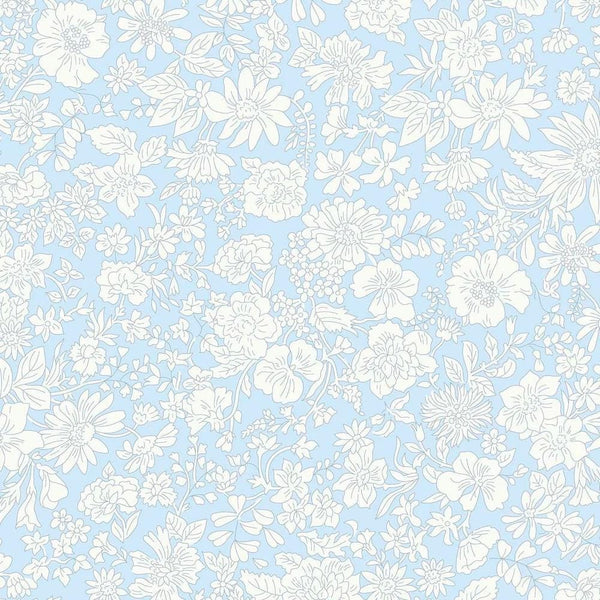 3 yard cut - Liberty Wide-Width Emily Blossom Pale Sky A WIDE BACK 0166W7409A - Riley Blake - 107/108" Wide - Quilting Cotton Fabric