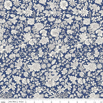 2 yard 2" End of Bolt - SALE Liberty Emily Blossom Sapphire A WIDE BACK 0166W7414A - Riley Blake - 107/108" Wide - Quilting Cotton Fabric