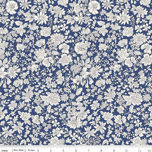 2 yard 2" End of Bolt - SALE Liberty Emily Blossom Sapphire A WIDE BACK 0166W7414A - Riley Blake - 107/108" Wide - Quilting Cotton Fabric