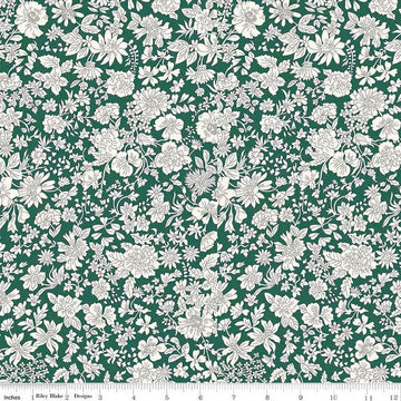 1yd 14" End of Bolt-SALE Liberty Wide-Width Emily Blossom Evergreen A WIDE BACK 0166W7413A-Riley Blake-107/108" Wide -Quilting Cotton Fabric