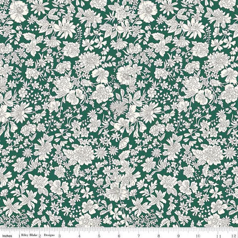 3 yard cut - Liberty Wide-Width Emily Blossom Evergreen A WIDE BACK 0166W7413A - Riley Blake - 107/108" Wide - Quilting Cotton Fabric
