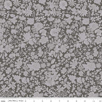 1yd 21" End of Bolt - SALE Liberty Wide-Width Emily Blossom Charcoal A WIDEBACK 0166W7415A - Riley Blake - 108" - Quilting Cotton Fabric