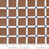 Image of the For My Boys Henry Checks Coco quilting cotton fabric by Amy Schelle for Moda Fabrics. Features grid on a brown background. Cute Little Fabric Shop.