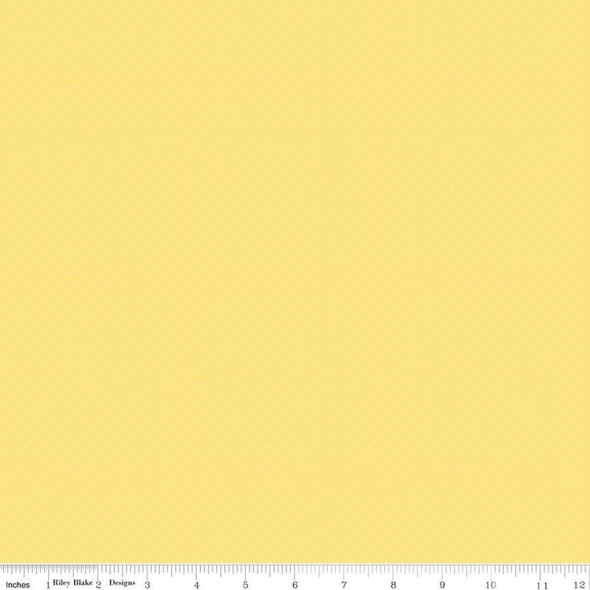 Image of the American Jane Pindots Canary quilting cotton fabric by American Jane for Riley Blake Designs. Features tiny dots on a yellow background. Cute Little Fabric Shop
