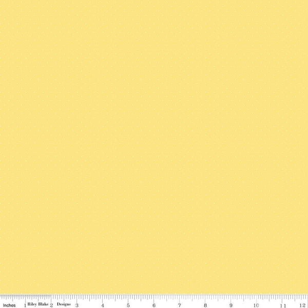 Image of the American Jane Pindots Canary quilting cotton fabric by American Jane for Riley Blake Designs. Features tiny dots on a yellow background. Cute Little Fabric Shop
