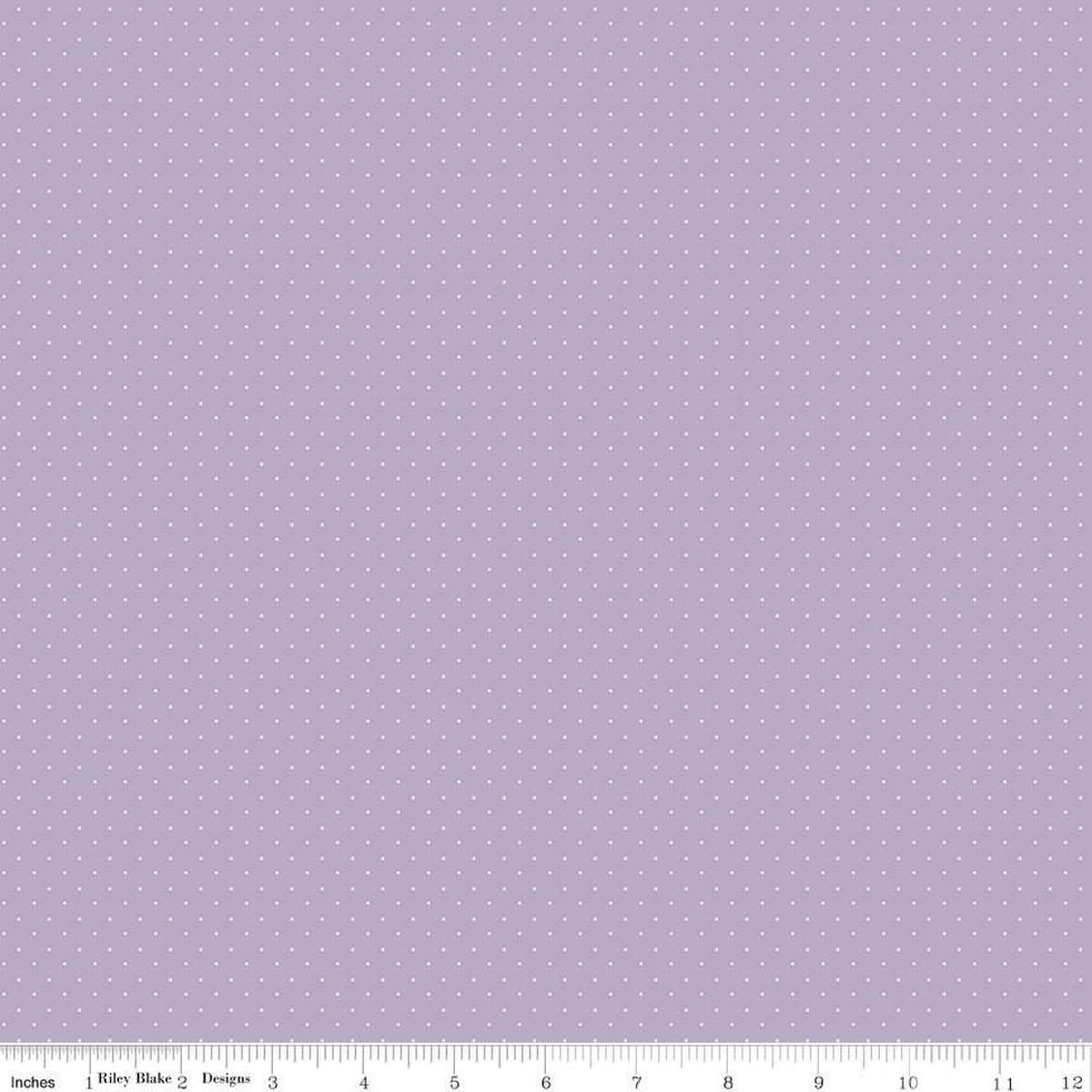 Image of the American Jane Pindots Lilac quilting cotton fabric by American Jane for Riley Blake Designs. Features tiny dots on a purple background. Cute Little Fabric Shop