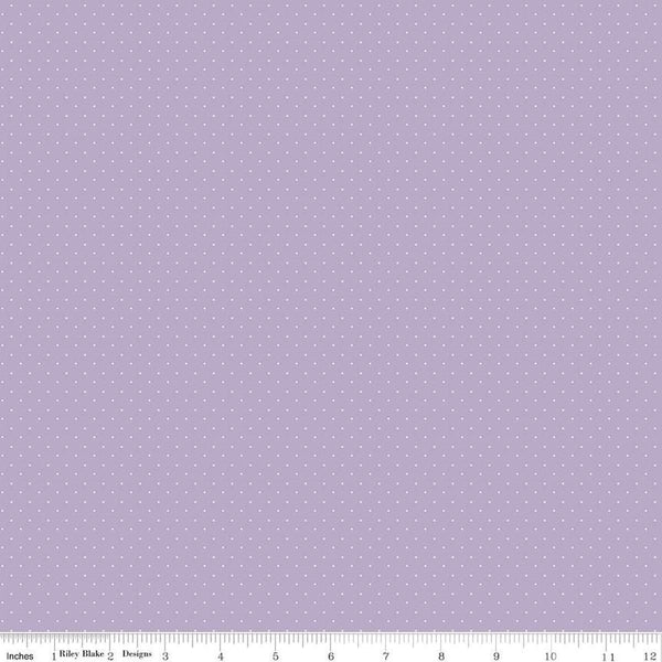 Image of the American Jane Pindots Lilac quilting cotton fabric by American Jane for Riley Blake Designs. Features tiny dots on a purple background. Cute Little Fabric Shop