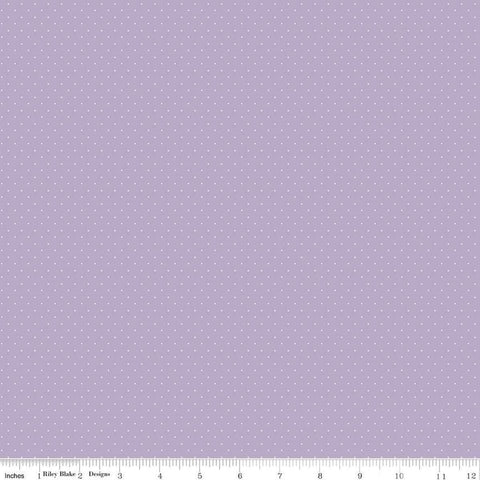 Image of the American Jane Pindots Lilac quilting cotton fabric by American Jane for Riley Blake Designs. Features tiny dots on a purple background. Cute Little Fabric Shop