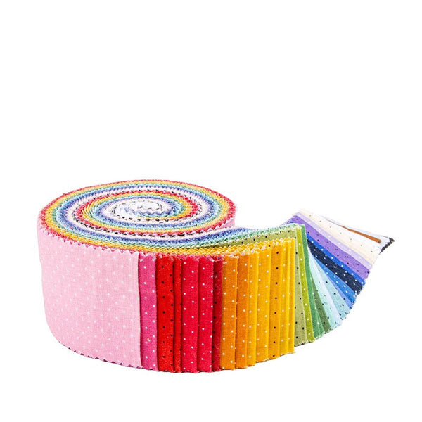 SALE American Jane Pindots 2.5 Inch Rolie Polie Jelly Roll 40 pieces - Riley Blake Designs - Precut Pre cut Bundle - Quilting Cotton Fabric