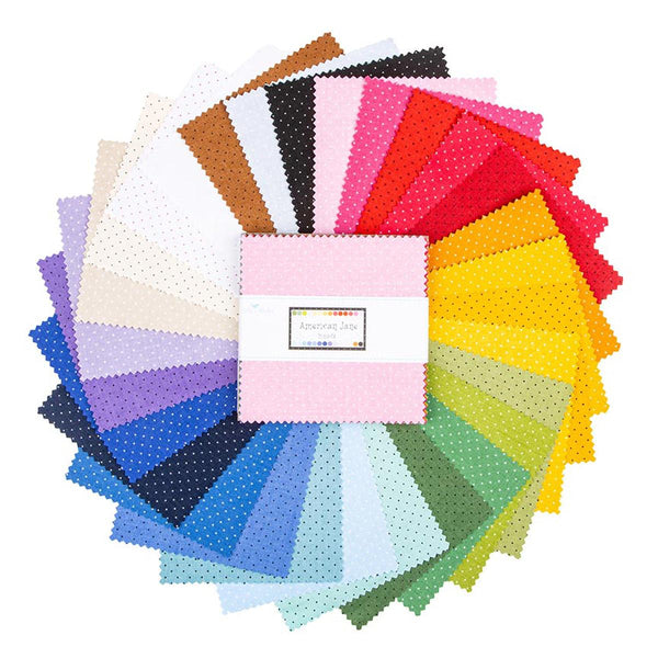 SALE American Jane Pindots Pack 5" Stacker Bundle - Riley Blake Designs - 42 piece Precut Pre cut - Tiny Dots - Quilting Cotton Fabric