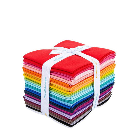 SALE Confetti Cottons Riley Rainbow Fat Quarter Bundle 24 pieces - Riley Blake - Pre cut Precut - Solids Solid  - Quilting Cotton Fabric
