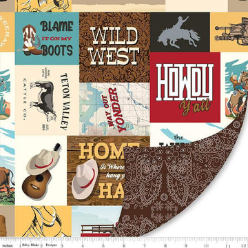 DEAL Double Lush Velvet Cowboys LV16803 - Riley Blake Designs - Double Sided Plush - No Fray Edge
