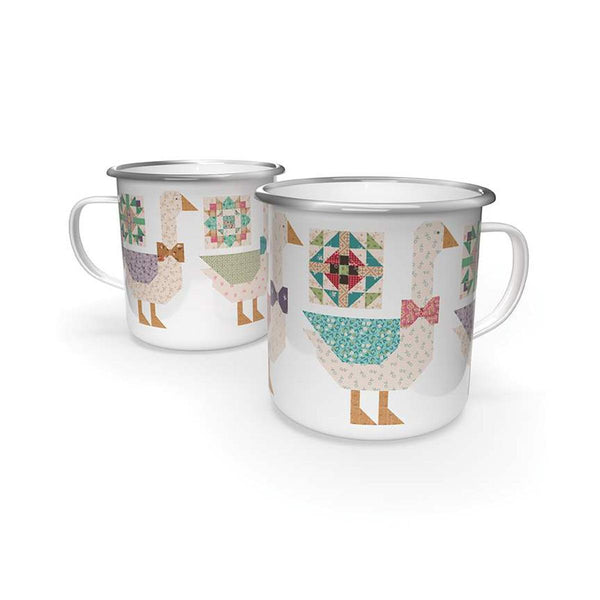 SALE Lori Holt Gentler Times Enamel Tin Mug ST-40883 - Riley Blake Designs - Geese Animals - Holds 20 ounces - Hand Wash