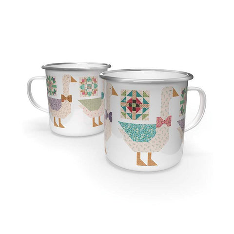 SALE Lori Holt Gentler Times Enamel Tin Mug ST-40883 - Riley Blake Designs - Geese Animals - Holds 20 ounces - Hand Wash
