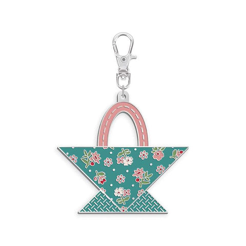 SALE Lori Holt Enamel Happy Charm ST-42323 Flower Basket - Riley Blake Designs - Approximately 2 1/2" x 1 1/2"