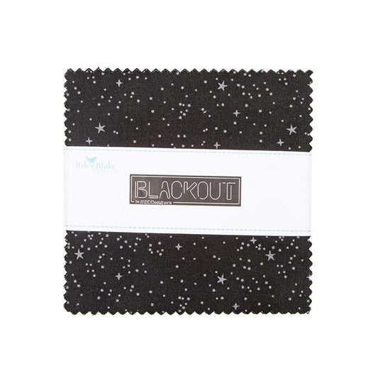 Blackout 5" Stacker Bundle - Riley Blake Designs - 42-Piece Precut  - Grayscale Shapes - Quilting Cotton Fabric